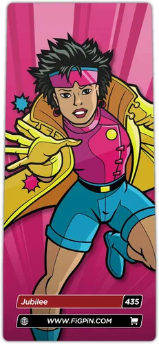 Vista 3 de FiGPiN Clásico Jubilee X-Men serie animada #435 3" Pin esmaltado coleccionista