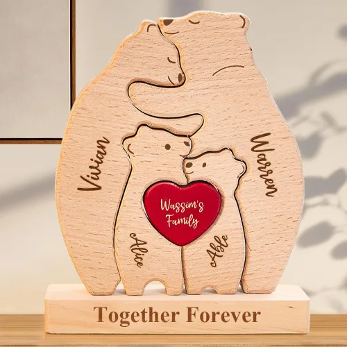 Vista 17 de Pies de bebé de madera personalizados con nombres de familia, We are One, rompecabezas de nombres de miembros de la familia personalizados, regalos