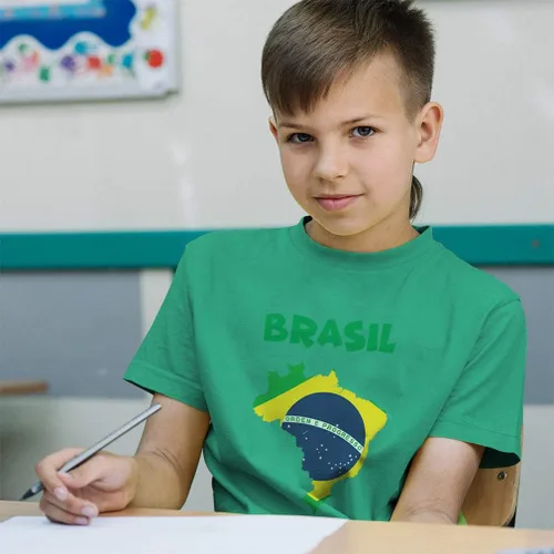 Vista 4 de Camiseta para niños pequeños Brasil Brasil Algodón Brasil Niño & Niña Ropa Bebé Divertido Tee Solo un diseño blanco