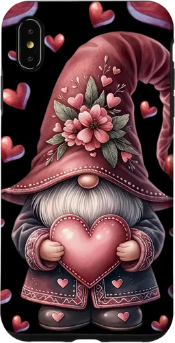 Vista 11 de iPhone 11 Pro Max - Funda con diseño de corazón para mujer, diseño retro de gnomo de amor para el día de San Valentín
