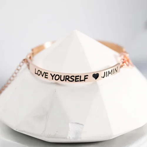 Vista 3 de G-Ahora Kpop BT Bangtan Boys Bracelet to Love Yourself Army Never Mind Charm Bracelet Inspirational Gift BT Lover Fans Jewelry Gift for BT Fans Girl