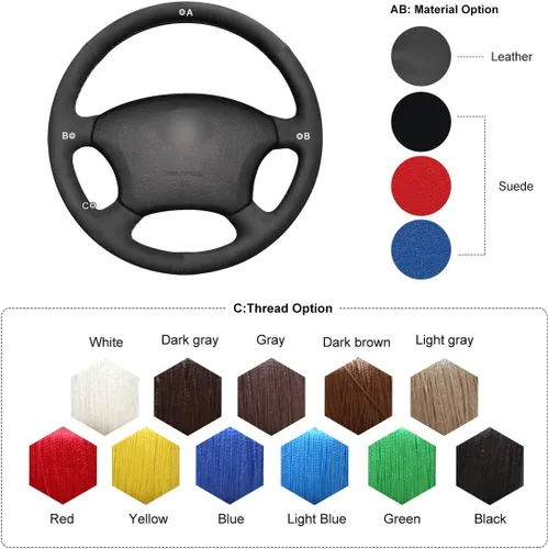 Vista 7 de MEWANT Funda para volante para Toyota Tacoma Tundra 4Runner Sienna Highlander Sequoia Land Cruiser Prado 120 Land Cruiser Hilux LS400 GX GX470