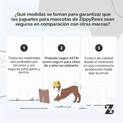 Vista 7 de ZippyPaws Burrow - Juguetes chirriantes de enriquecimiento Miniz