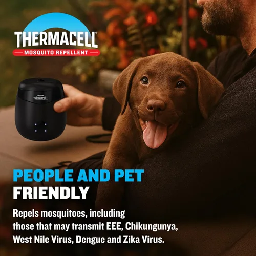 Vista 9 de Thermacell E-ZoneGuard - Repelente de mosquitos recargable para patio, batería de 5.5 horas Stone Color; 20-FT Zone; 12-Hr Refill; Scientifically