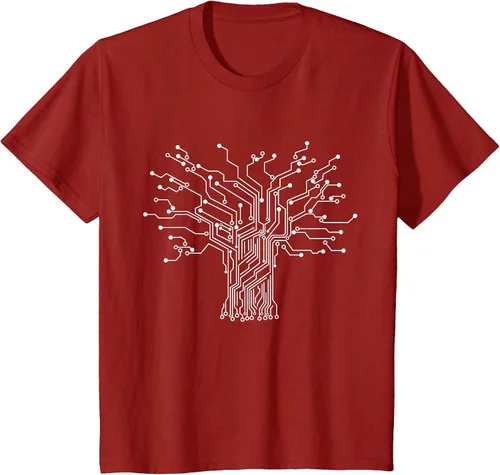 Vista 33 de Electronics Technician Binary Tree - Electrical Engineer T-Shirt Asphalt Grey