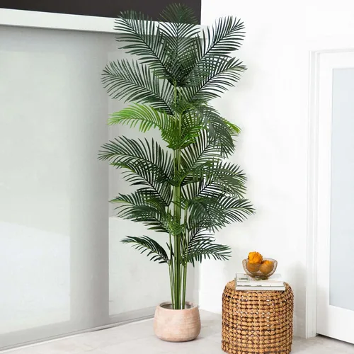 Vista 6 de Nearly Natural Palmera artificial Paradise de 8 pies