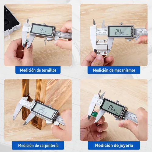 Vista 8 de Raynesys Calibre digital de 12 pulgadas con pantalla LCD grande, conversión de pulgadas/milímetros/fracción, calibre de micrómetro de 11.811 in
