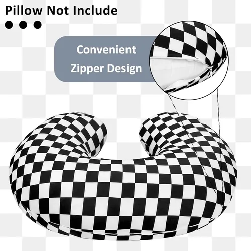 Vista 3 de DILIMI Funda de almohada de lactancia, funda elástica extraíble para almohadas de lactancia, funda ultra suave y cómoda para bebé niña y niño, negro