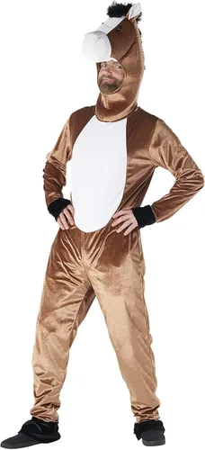 Vista 2 de Morph - Disfraz de caballo para adulto - Disfraz de caballo adulto - Disfraz de caballo para hombre - Disfraz de caballo para hombre - Talla M-XL