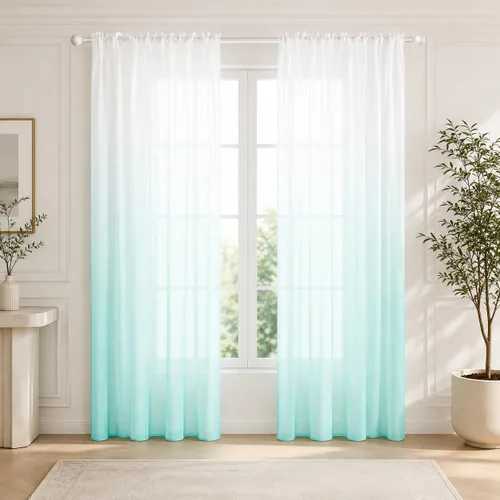 Vista 54 de Deconovo - Cortinas transparentes con filtro de luz de 84 pulgadas de largo Plata