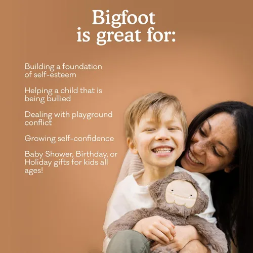 Vista 4 de Slumberkins Bigfoot Snuggler & 2 Board Books - Paquete completo Juguete de peluche suave para mayores de 0 años Mejora la autoestima