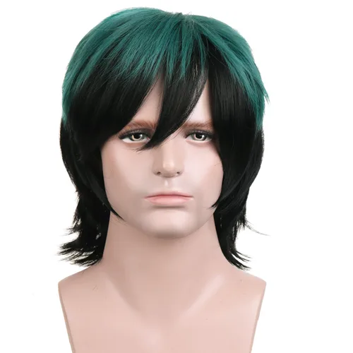 Vista 9 de RightOn Peluca marrón corta para disfraz, pelucas cortas marrones para hombre y mujer, fiesta de cosplay