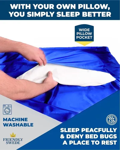 Vista 3 de The Friendly Swede Sleeping Bag Liner - Cold Weather Microfiber or Ultralight Polyester Adult Sleep Sack in 3 Sizes- for Hotel and Camping Sheets