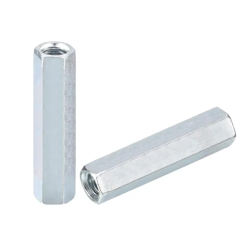 Vista 9 de uxcell 6 tuercas de acoplamiento M6x10x50mm - Acoplador de varilla roscada hexagonal de acero al carbono galvanizado para muebles, electrónico