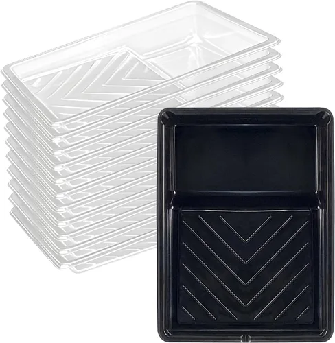 Vista 8 de Great Andrew Paquete de 4 Forros para Bandejas de Pintura de 9 Pulgadas, 2 Bandejas de Plástico Resistente con 2 Forros Desechables para Bandejas