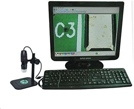 Vista 2 de BANGWEIER Microscopio digital USB portátil 20X ~ 800X aumento mini microscopio cámara lupa con soporte