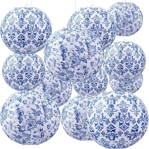 Vista 18 de Retisee 12 linternas de papel de manzana de 10 pulgadas para decoración