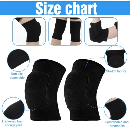 Vista 3 de Juego de 4 rodilleras de voleibol y coderas de voleibol, juego de protección para brazos y rodilleras para deportes (M)