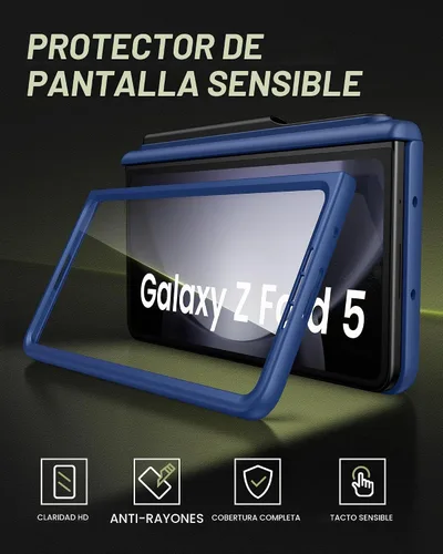 Vista 7 de Funda para Samsung Galaxy Z Fold 5 y Soporte para S Pen y Protección de Bisagra y Cubierta de Cámara, Tarjetero Incorporado y Protector de Pantalla