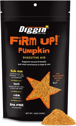 Vista 8 de Diggin’ Your Dog, Suplemento original de calabaza Firm Up para perros y gatos, 1 onza