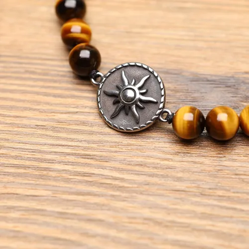 Vista 6 de COAI Pulseras de piedra My Sun and Stars Moon of My Life para parejas, Piedra, howlita