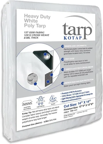 Vista 140 de Kotap TGS-0608 - Lona de polietileno reversible de 8 mil con protección UV, 6 pies X 8 pies, verde-plata