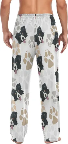 Vista 2 de Ollabaky Pantalones de pijama para hombre, pantalones de pijama con bolsillos, pantalones de descanso para hombre