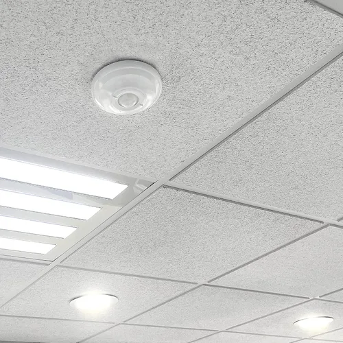 Vista 4 de Maxxima Sensor de ocupación PIR de 360 grados para montaje en techo, sensor de movimiento cableado, compatible con LED, solución de detección