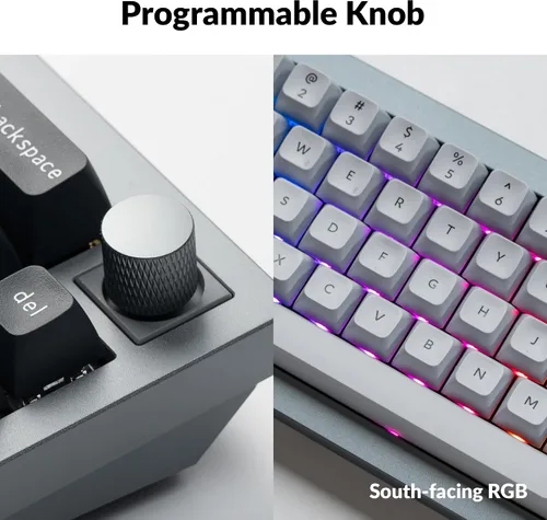 Vista 5 de Keychron Q2 Pro QMKVIA Teclado mecánico inalámbrico personalizado, perilla programable de metal completo, interruptores rojos K Pro intercambiables
