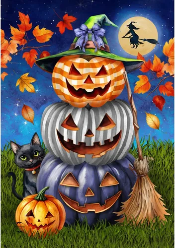 Vista 8 de Briarwood Lane Bandera de casa de 40 x 28 pulgadas para Halloween al aire libre Haunts For Halloween House Flag Halloween Haunts