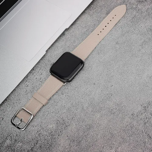 Vista 8 de Correa italiana de cuero genuino compatible con Apple Watch Series 987654321SE de 1.772 in, 1.732 in, 1.654 in, 1.614 in, 1.575 in, 1.496 in