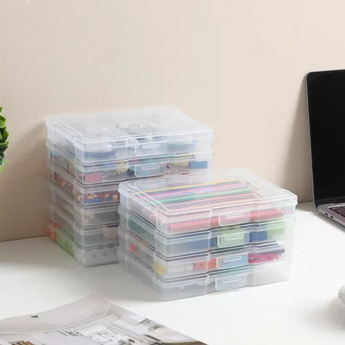 Vista 5 de novelinks Cajas transparentes de almacenamiento de fotos de 5 x 7 pulgadas – Estuches organizadores de fotos, organizador de fotos, cajas