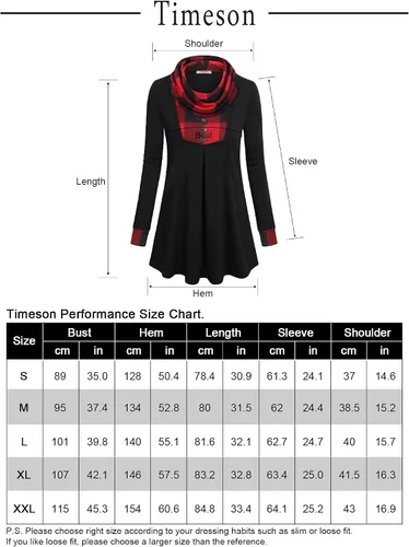 Vista 6 de Timeson Túnicas de manga larga con cuello redondo para mujer, sudaderas de invierno para mujer