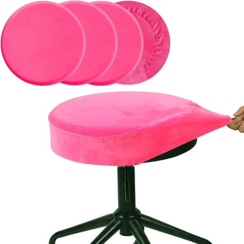 Vista 26 de SINOSSO Funda para taburete de bar, terciopelo súper suave de diámetro.11-13 pulgadas, redonda, elástica, lavable, a prueba de polvo para muebles