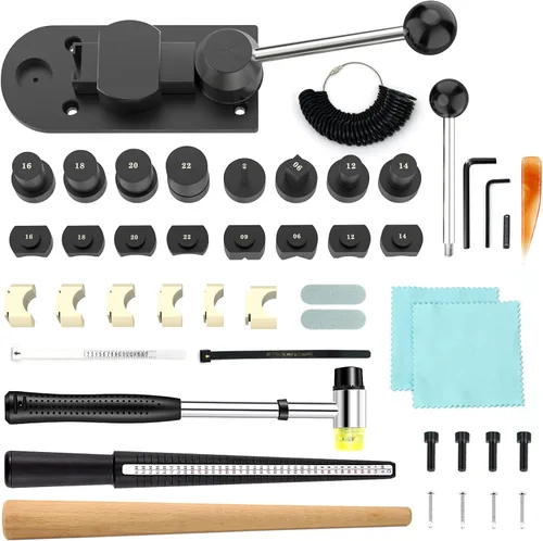 Vista 6 de JAZORR Herramienta de Doblado de Anillos, Doblador de Anillos con Troqueles de Nylon, Herramienta para Hacer Anillos, Herramienta de Medición