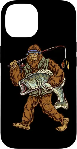 Vista 4 de Largemouth Bass Fishing Bigfoot Fisherman Case for iPhone 17