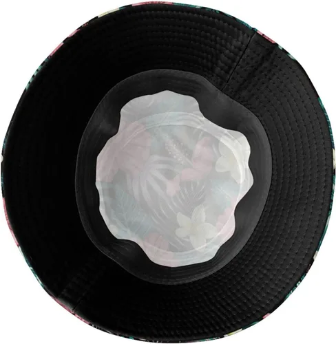 Vista 5 de Sombrero de sol hawaiano con flores hawaianas para hombres y mujeres, protección solar, sombreros de ala ancha, plegable, gorra Boonie de viaje