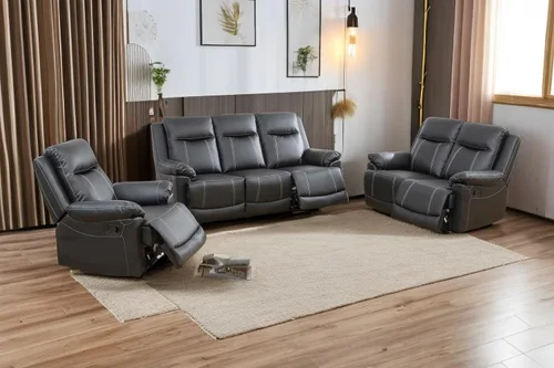 Vista 8 de A Ainehome Sofá reclinable de lujo, juego de muebles de sala de estar, sofá reclinable para caravana, sofá biplaza reclinable, para sala de estar