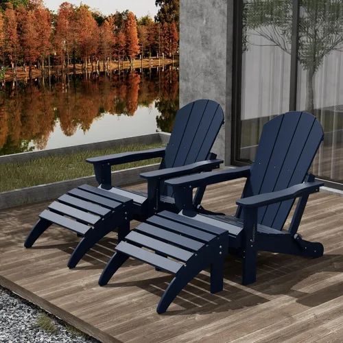Vista 36 de WestinTrends Malibu - Silla de salón para exteriores, juego de 2 sillas Adirondack con otomana, sillas plegables de madera de polietileno para todo