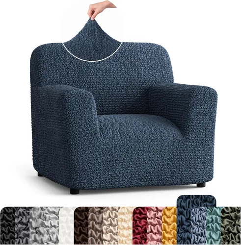 Vista 17 de PAULATO BY GA.I.CO. Funda para Silla - Funda para Sillón - Funda para Sillón - Funda de Tela Suave - Protector de Muebles Elegante de Ajuste Ceniza