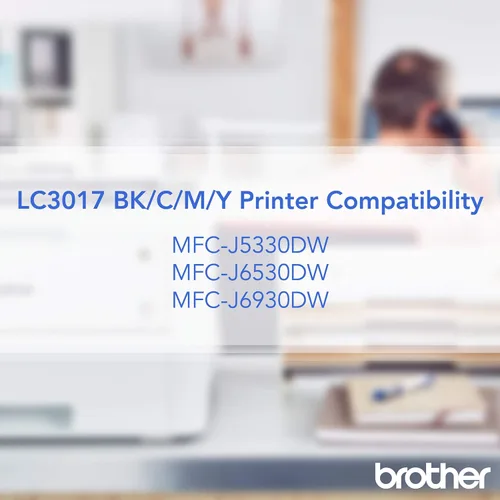 Vista 6 de Brother Impresora LC30173PK Paquete de 3 cartuchos de tinta XL de alto rendimiento - 1 Ea: Tinta cian/magenta/amarilla LC3017Y Cartucho de tinta