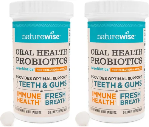 Vista 15 de NatureWise Probióticos orales para el mal aliento bucal, menta masticable sin azúcar, Lactobacillus reuteri masticable, probióticos orales
