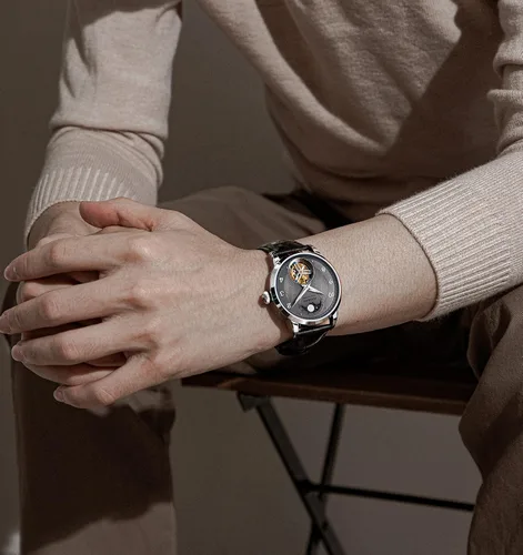Vista 5 de Sugess S429.02 Tourbillon Master MoonPhase Seagull ST8235 Reloj mecánico de cristal de zafiro para hombre, plateado