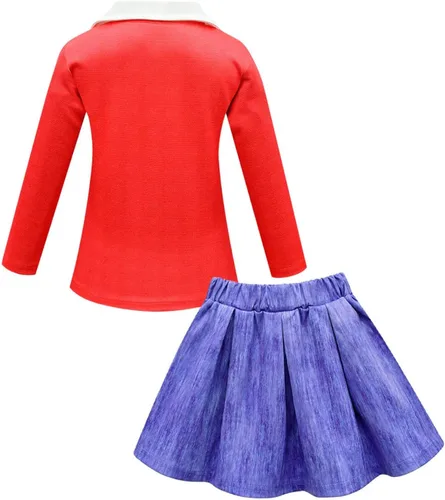 Vista 2 de Traje de cosplay Mei para niñas, 2 piezas, tops y falda de moda para niños