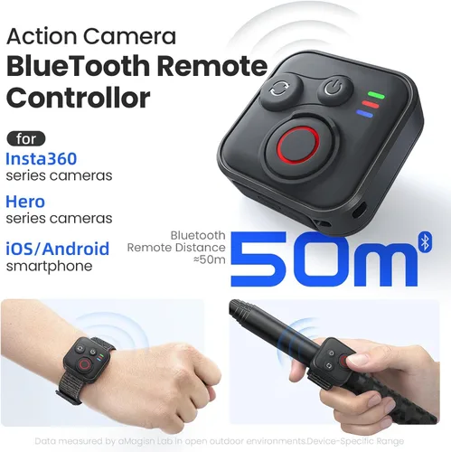 Vista 2 de Control remoto Bluetooth compatible con Insta360 X5 X4 X3 X2/Ace Pro2/Ace Pro/Ace/GO 3S/GO 3/ONE RS/ONE R, para GoPro Hero13/12/11/10/9/8/Max/Mini