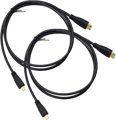 Vista 5 de Seadream Paquete de 2 cables adaptadores de conector micro HDMI tipo D macho a mini HDMI tipo C macho (1 pie 2 unidades)