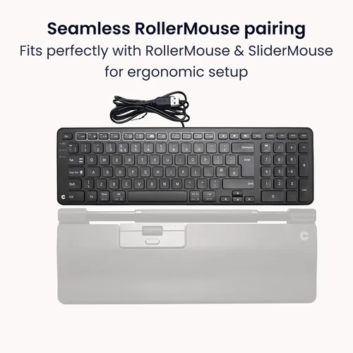 Vista 2 de Teclado Contour Balance - Teclado ergonómico compacto para aliviar el dolor de muñeca con inclinación ajustable para apoyar, compatible con Negro