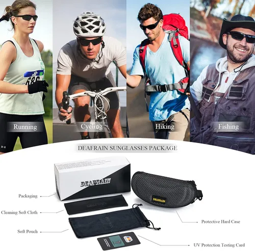 Vista 7 de DEAFRAIN Gafas de sol deportivas polarizadas para hombres y mujeres, marco irrompible, conducción, pesca, ciclismo, correr, béisbol, protección UV