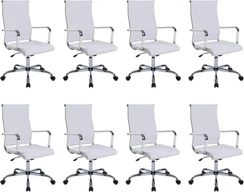 Vista 19 de Silla de escritorio de oficina, sillas de trabajo rodantes de cuero negro