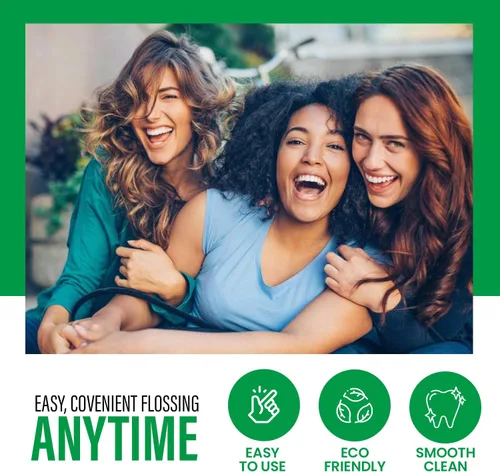Vista 6 de Púas de hilo dental sin sabor, 50 púas de dientes de viaje, palitos de hilo dental para dientes, automóvil, oficina de trabajo, familia, hotel